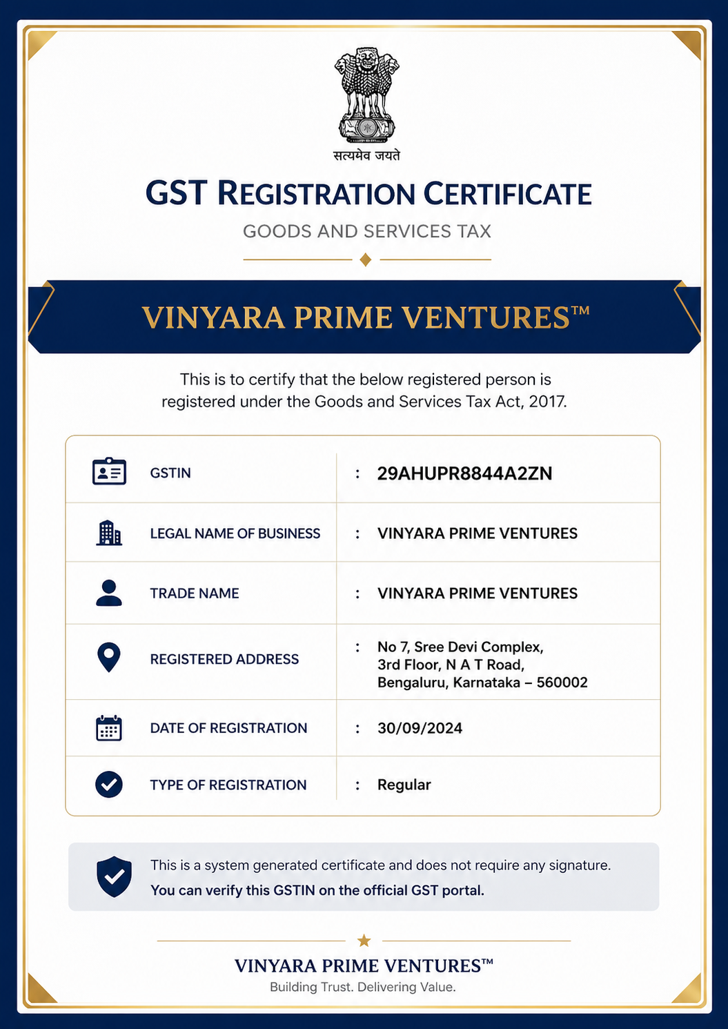 GST Certificate
